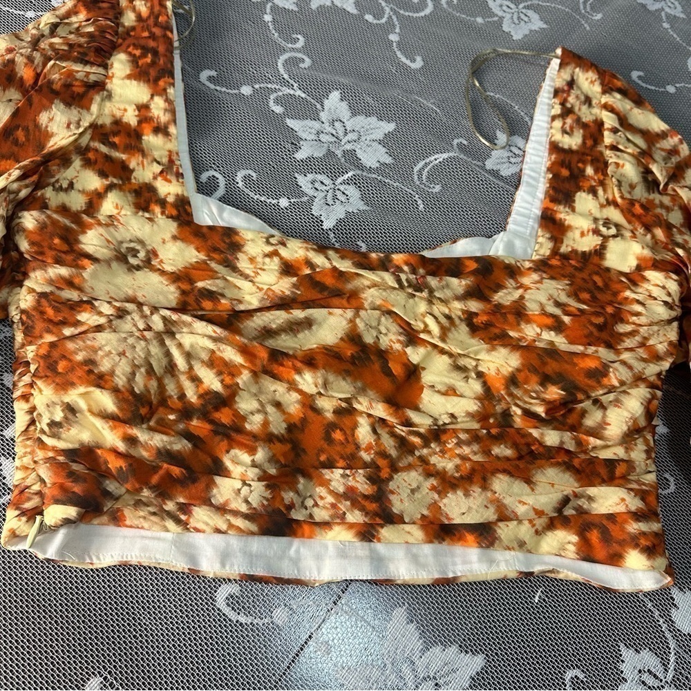 Zara Ruched Floral Crop Top Sz Medium NWT - Picture 12 of 12